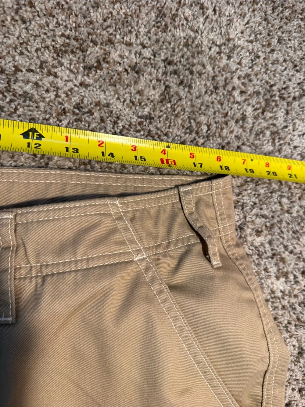 True Religion Men's Khaki Cargo Pants with Flap Pockets - 33